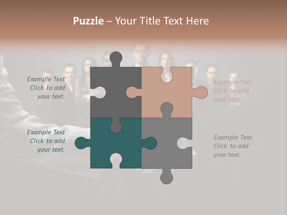 A Group Of Business People Shaking Hands PowerPoint Template