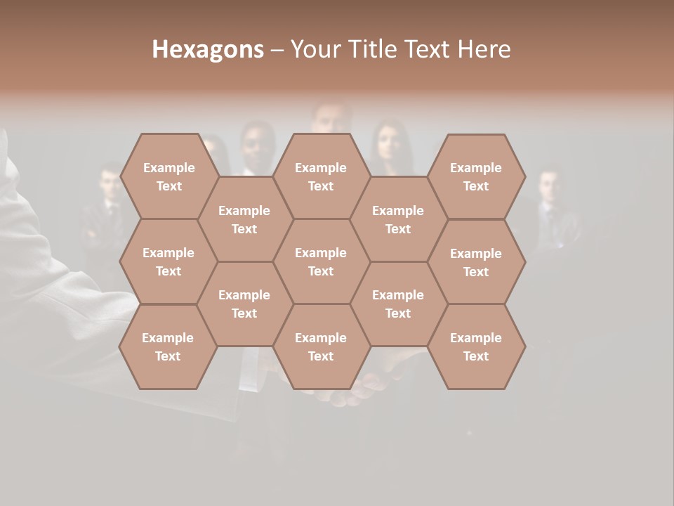 A Group Of Business People Shaking Hands PowerPoint Template