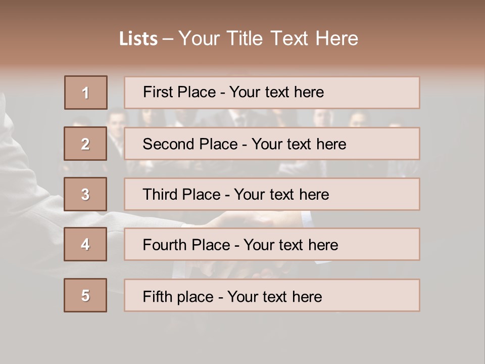 A Group Of Business People Shaking Hands PowerPoint Template