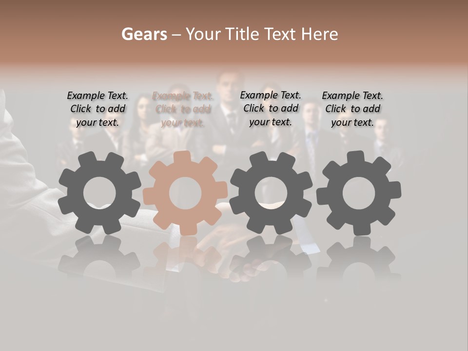 A Group Of Business People Shaking Hands PowerPoint Template