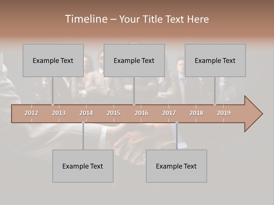 A Group Of Business People Shaking Hands PowerPoint Template