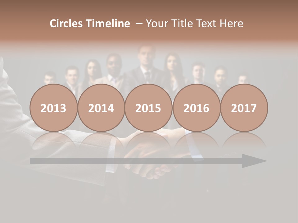 A Group Of Business People Shaking Hands PowerPoint Template