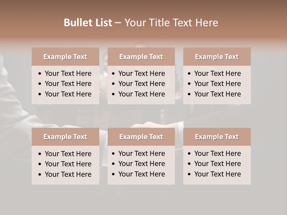 A Group Of Business People Shaking Hands PowerPoint Template