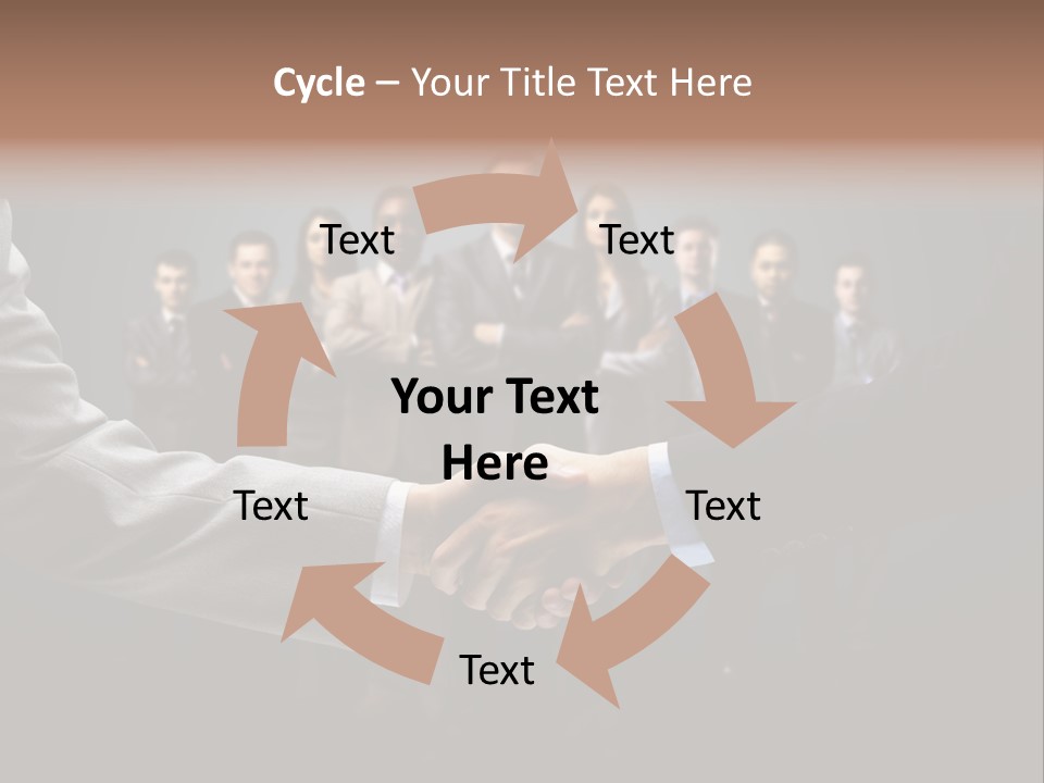 A Group Of Business People Shaking Hands PowerPoint Template