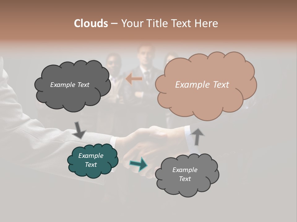 A Group Of Business People Shaking Hands PowerPoint Template