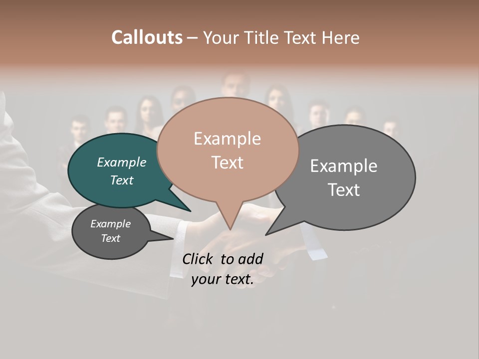 A Group Of Business People Shaking Hands PowerPoint Template