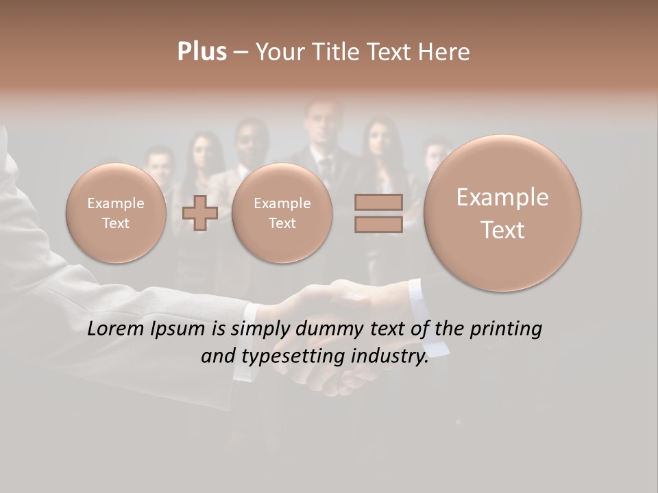 A Group Of Business People Shaking Hands PowerPoint Template