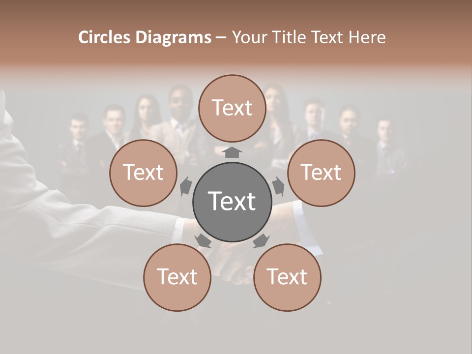 A Group Of Business People Shaking Hands PowerPoint Template