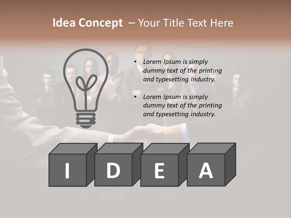 A Group Of Business People Shaking Hands PowerPoint Template