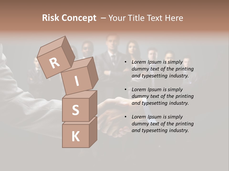 A Group Of Business People Shaking Hands PowerPoint Template