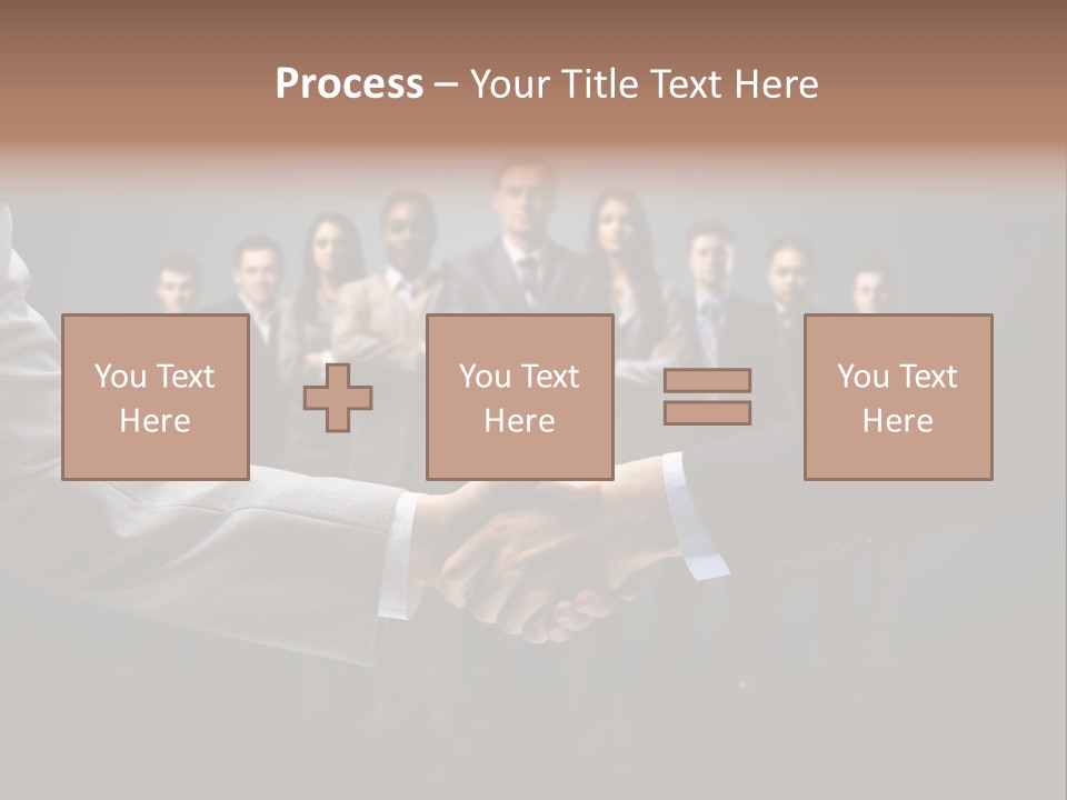 A Group Of Business People Shaking Hands PowerPoint Template