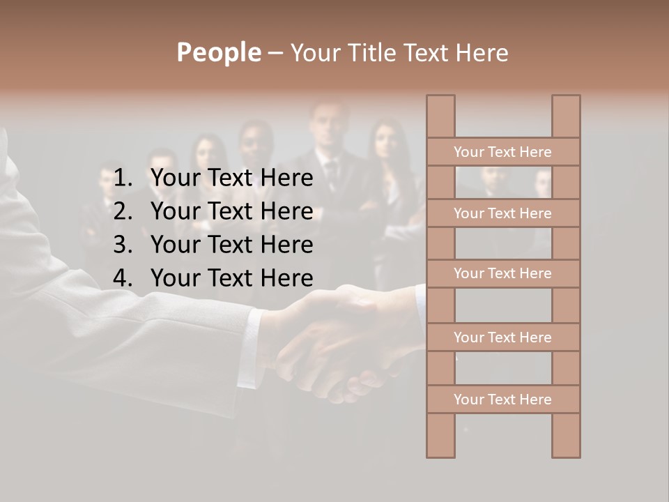 A Group Of Business People Shaking Hands PowerPoint Template