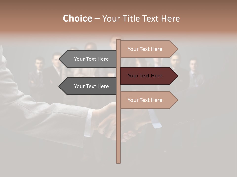 A Group Of Business People Shaking Hands PowerPoint Template