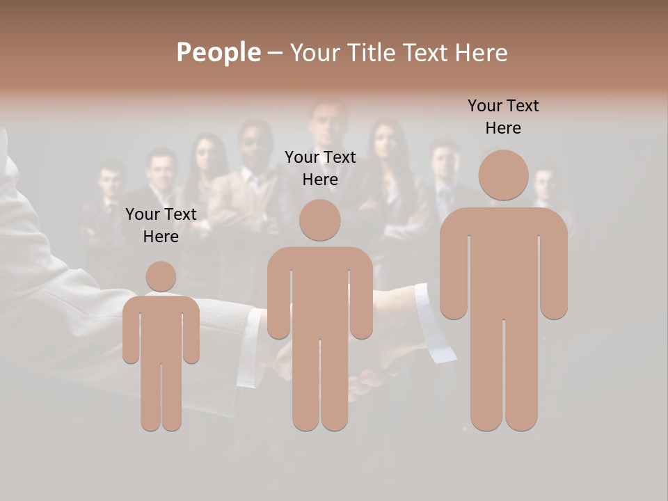 A Group Of Business People Shaking Hands PowerPoint Template