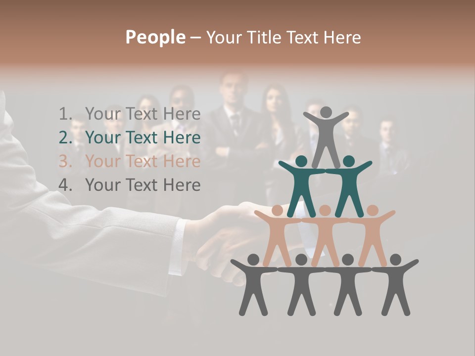 A Group Of Business People Shaking Hands PowerPoint Template