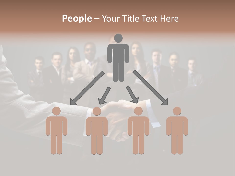 A Group Of Business People Shaking Hands PowerPoint Template