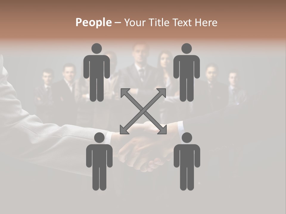 A Group Of Business People Shaking Hands PowerPoint Template