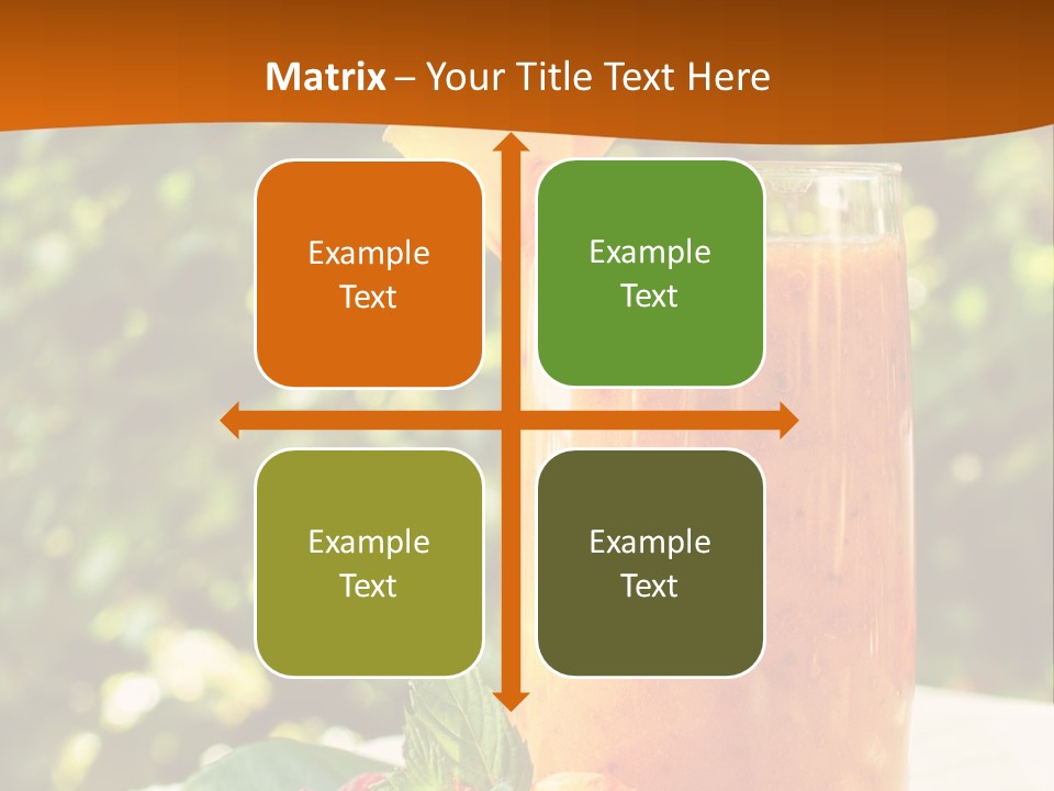 A Glass Of Orange Juice With Raspberries On A Table PowerPoint Template