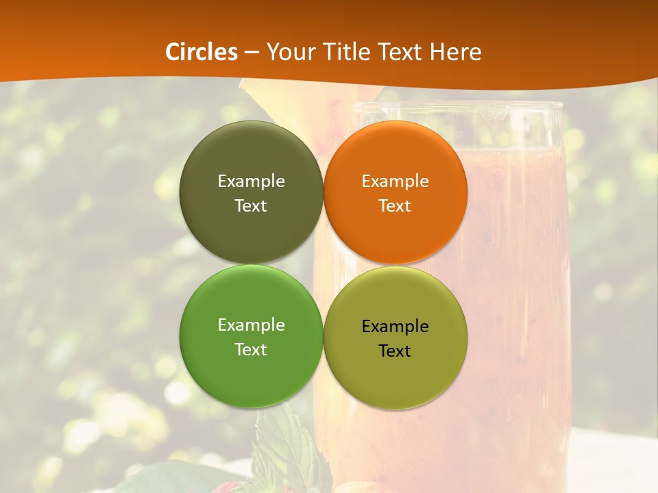 A Glass Of Orange Juice With Raspberries On A Table PowerPoint Template