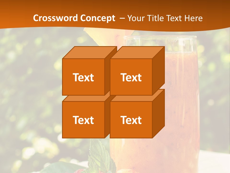 A Glass Of Orange Juice With Raspberries On A Table PowerPoint Template