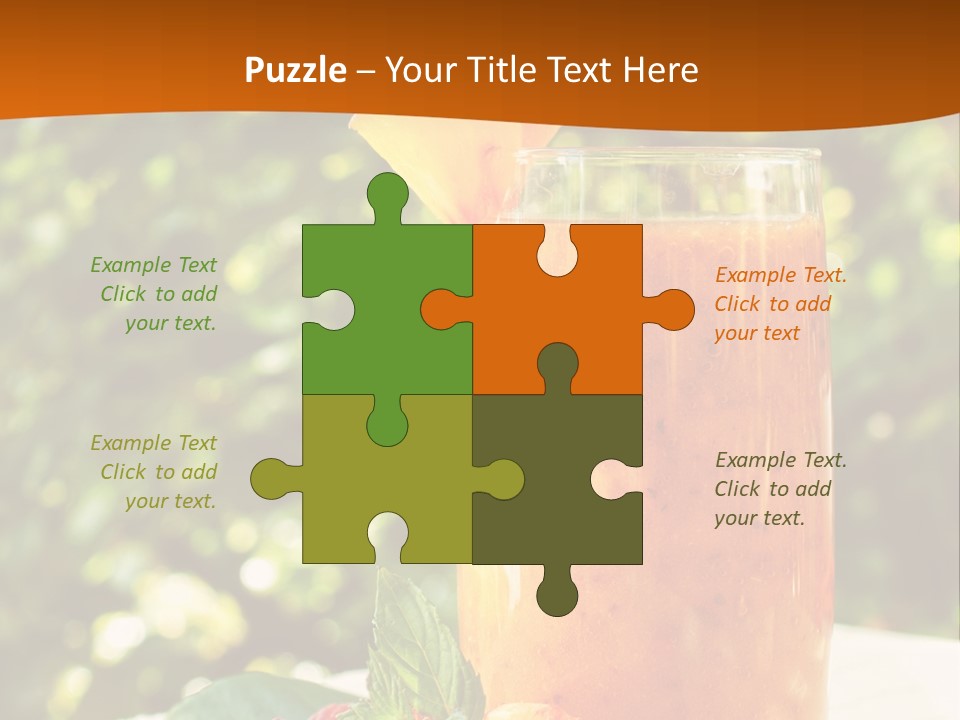A Glass Of Orange Juice With Raspberries On A Table PowerPoint Template
