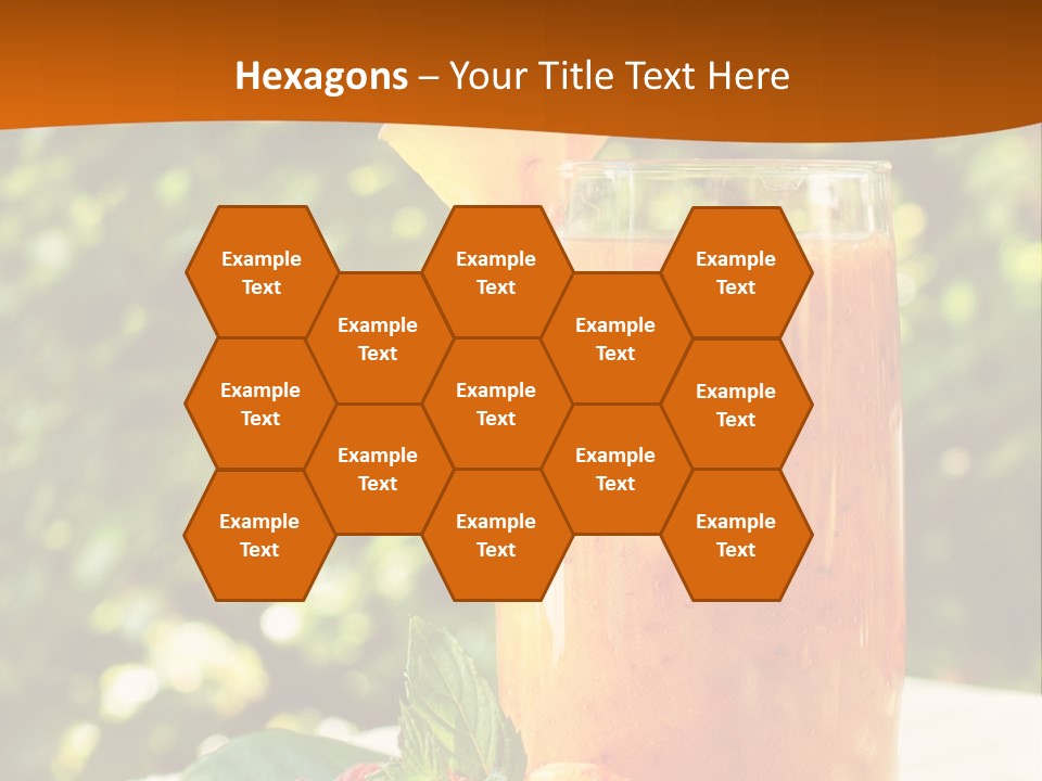 A Glass Of Orange Juice With Raspberries On A Table PowerPoint Template