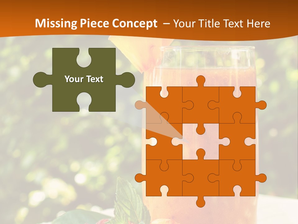 A Glass Of Orange Juice With Raspberries On A Table PowerPoint Template