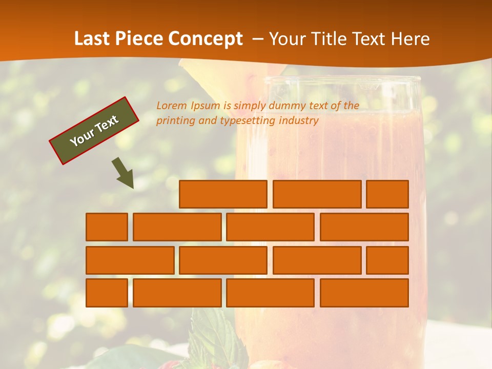 A Glass Of Orange Juice With Raspberries On A Table PowerPoint Template