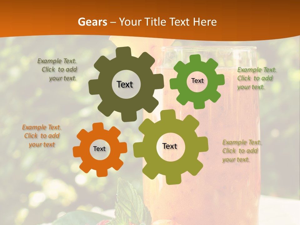 A Glass Of Orange Juice With Raspberries On A Table PowerPoint Template