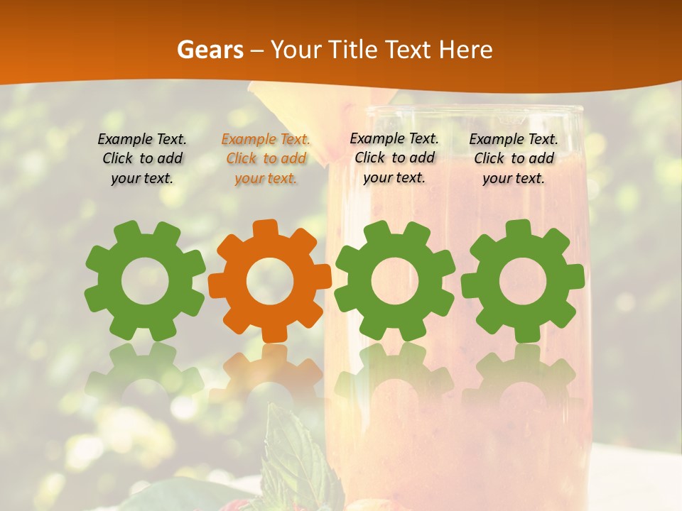 A Glass Of Orange Juice With Raspberries On A Table PowerPoint Template