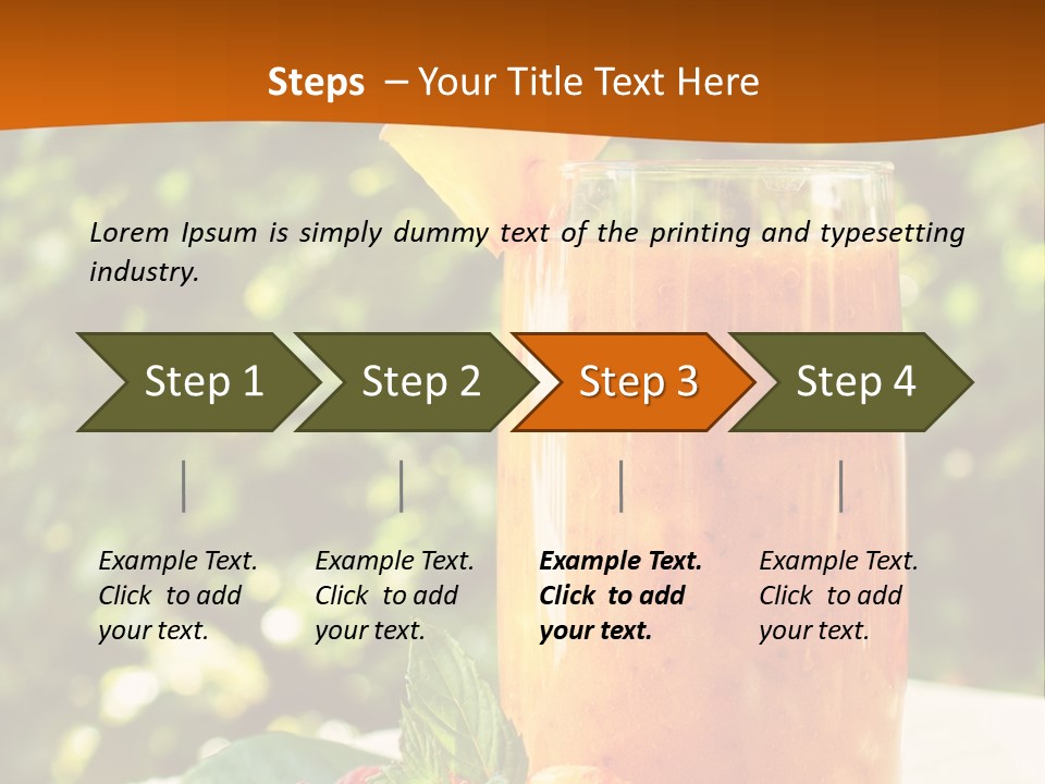 A Glass Of Orange Juice With Raspberries On A Table PowerPoint Template