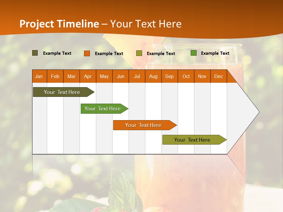 A Glass Of Orange Juice With Raspberries On A Table PowerPoint Template