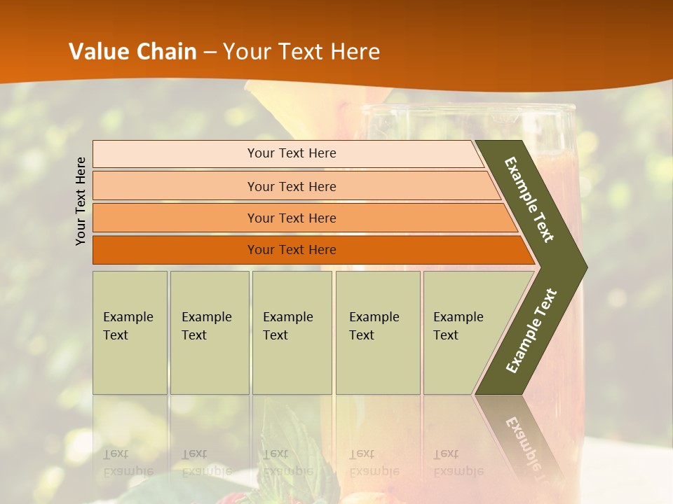 A Glass Of Orange Juice With Raspberries On A Table PowerPoint Template
