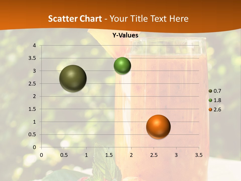 A Glass Of Orange Juice With Raspberries On A Table PowerPoint Template