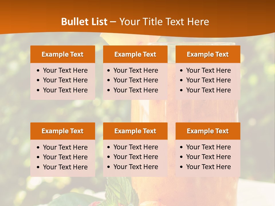 A Glass Of Orange Juice With Raspberries On A Table PowerPoint Template