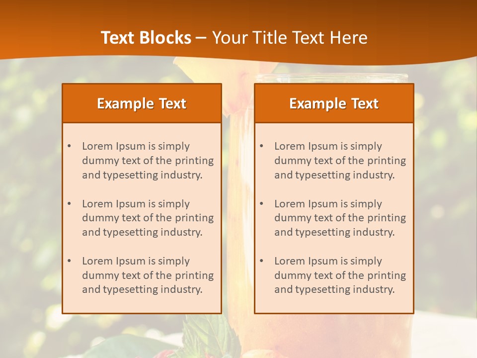 A Glass Of Orange Juice With Raspberries On A Table PowerPoint Template