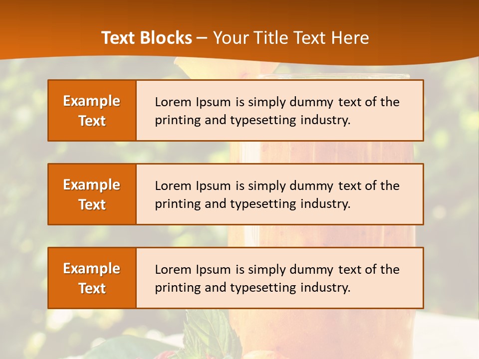 A Glass Of Orange Juice With Raspberries On A Table PowerPoint Template