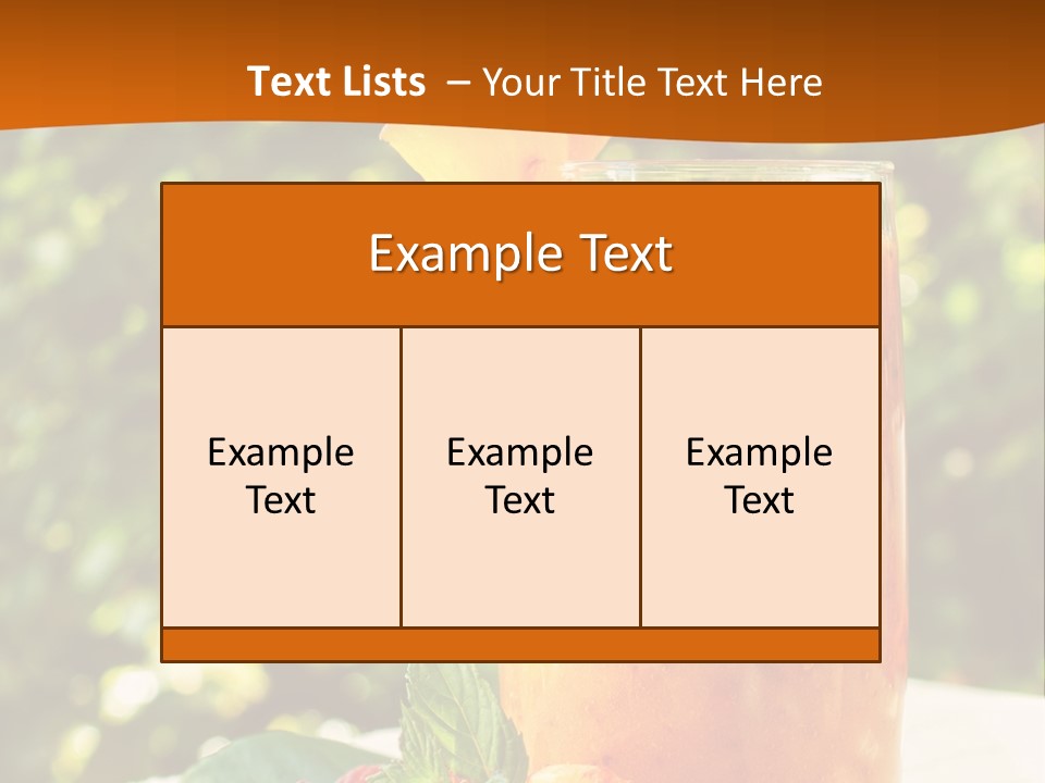 A Glass Of Orange Juice With Raspberries On A Table PowerPoint Template