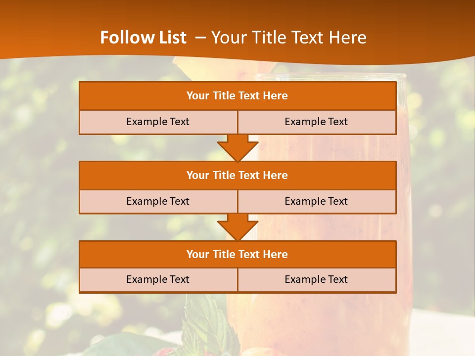 A Glass Of Orange Juice With Raspberries On A Table PowerPoint Template