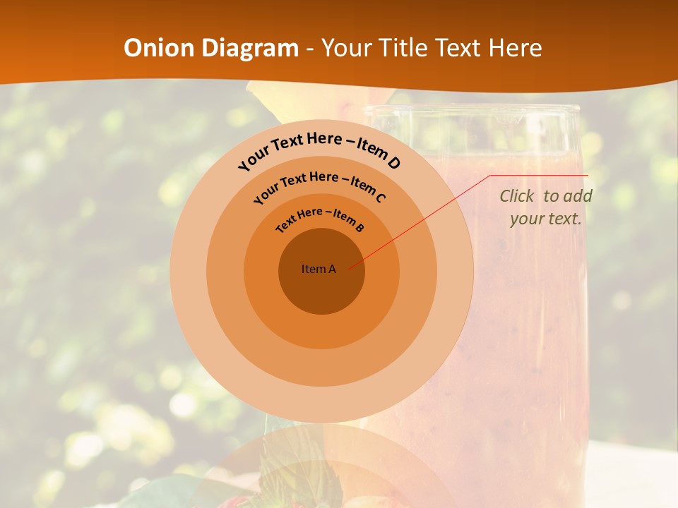 A Glass Of Orange Juice With Raspberries On A Table PowerPoint Template