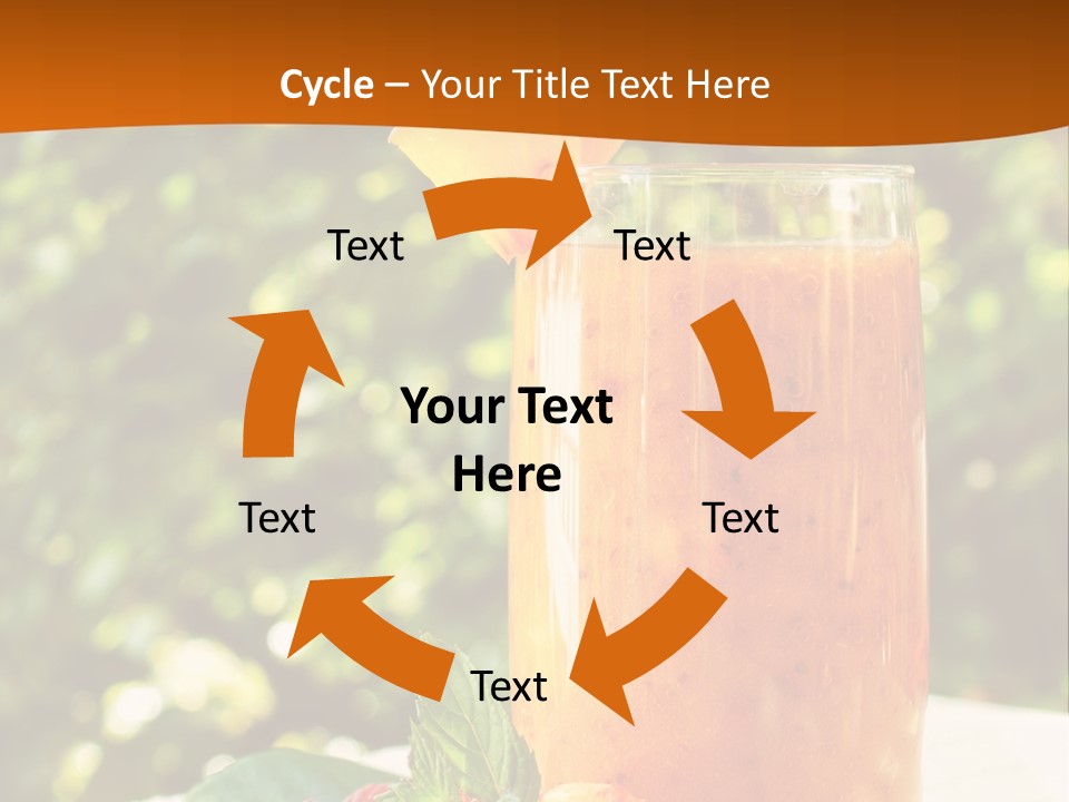 A Glass Of Orange Juice With Raspberries On A Table PowerPoint Template