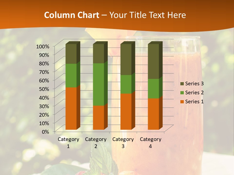 A Glass Of Orange Juice With Raspberries On A Table PowerPoint Template