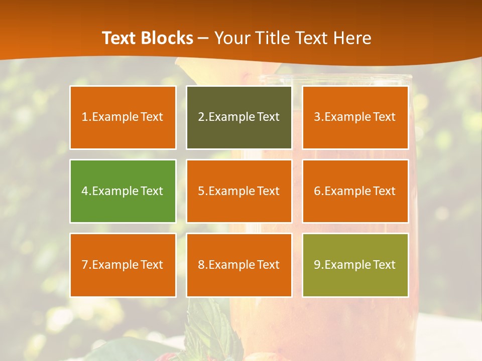 A Glass Of Orange Juice With Raspberries On A Table PowerPoint Template