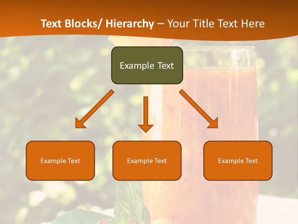 A Glass Of Orange Juice With Raspberries On A Table PowerPoint Template
