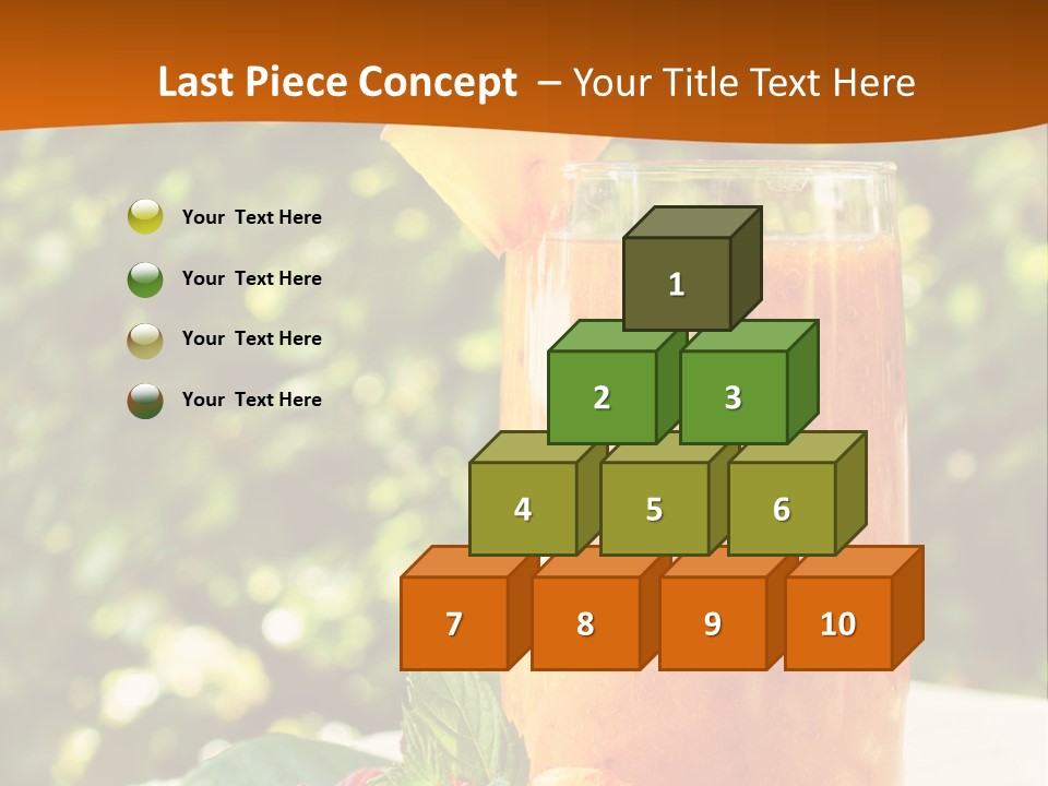 A Glass Of Orange Juice With Raspberries On A Table PowerPoint Template