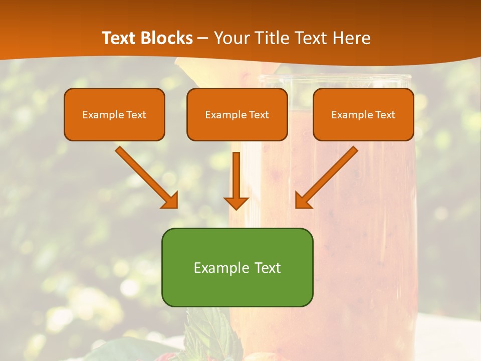 A Glass Of Orange Juice With Raspberries On A Table PowerPoint Template