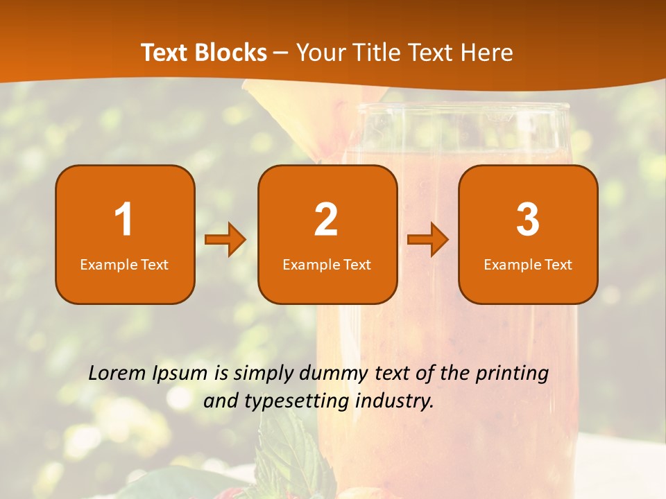 A Glass Of Orange Juice With Raspberries On A Table PowerPoint Template