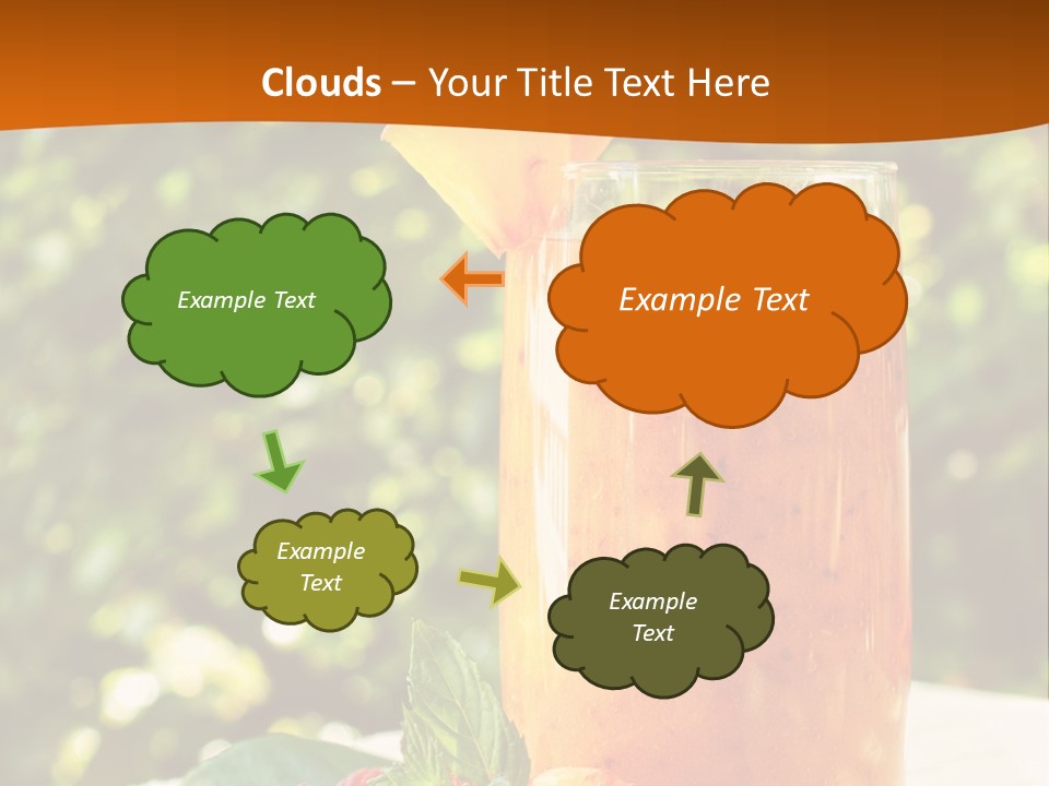 A Glass Of Orange Juice With Raspberries On A Table PowerPoint Template