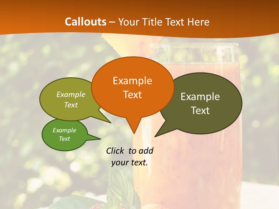 A Glass Of Orange Juice With Raspberries On A Table PowerPoint Template