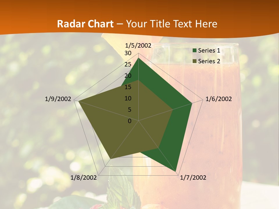 A Glass Of Orange Juice With Raspberries On A Table PowerPoint Template